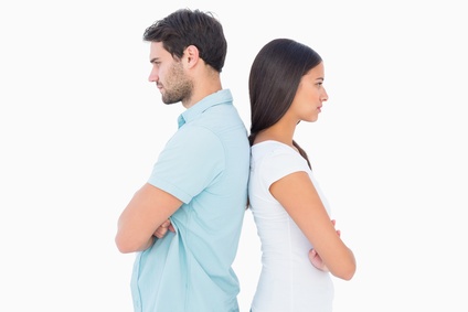 Unhappy couple not speaking to each other